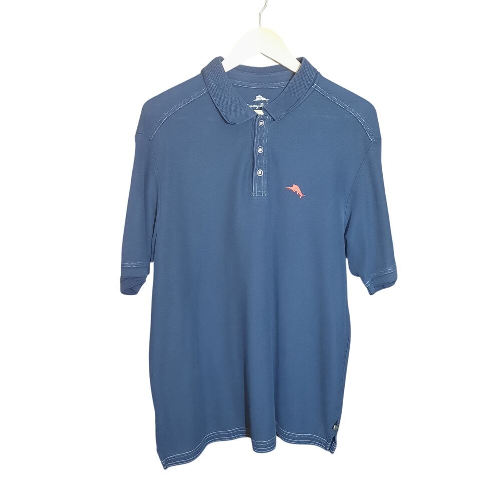 Tommy Bahama Mens Emfielder Polo Shirt Embroidered Marlin Logo on Chest Size L